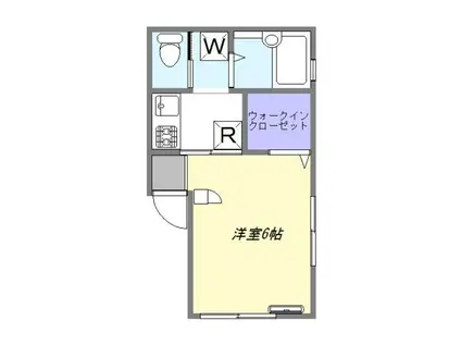 HOUSE翼(1K/1階)の間取り写真