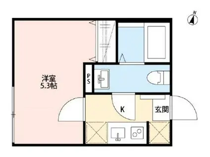 CRECIA梅田(1K/1階)の間取り写真