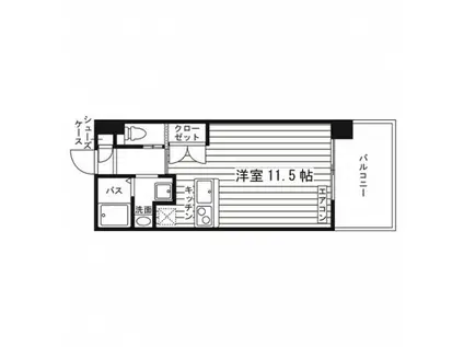 GRAND ETERNA 長崎大学前(ワンルーム/4階)の間取り写真