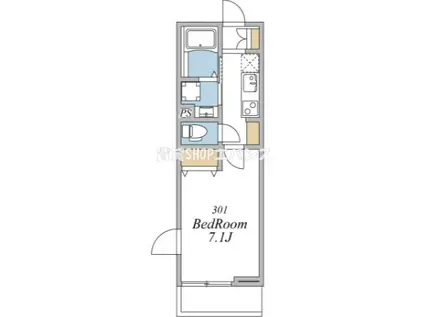 ウインドテラス津田沼II(1K/3階)の間取り写真