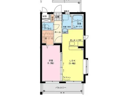 ユーミースマイルII(1LDK/1階)の間取り写真