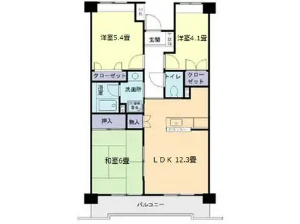 カサ・エレガンテ(3LDK/3階)の間取り写真