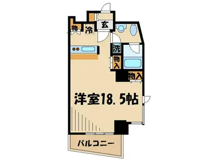 つつじヶ丘エクセルハイツIV(ワンルーム/9階)の間取り写真