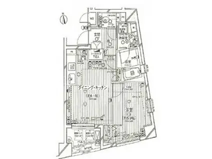 デュオ・スカーラ亀戸(1DK/2階)の間取り写真