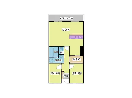 ハピネスプラザ北町(2LDK/1階)の間取り写真