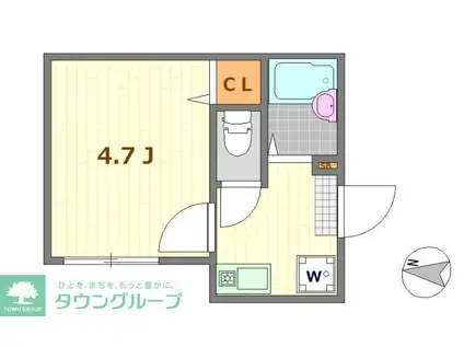 ノーザンロード保谷(1K/1階)の間取り写真