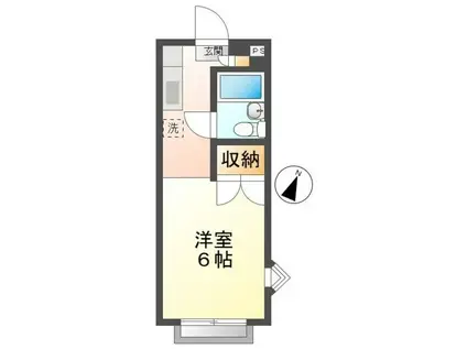 ゴールド旭(ワンルーム/2階)の間取り写真