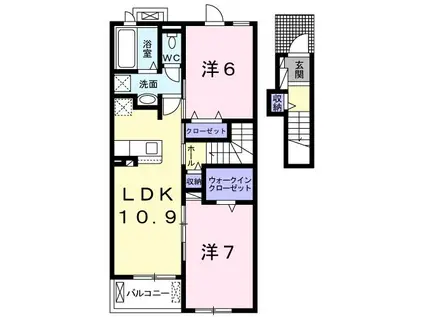 アンナガーデン II(2LDK/2階)の間取り写真