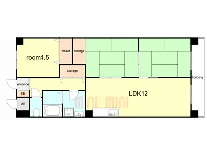 サンコート萩乃台(4DK/3階)の間取り写真