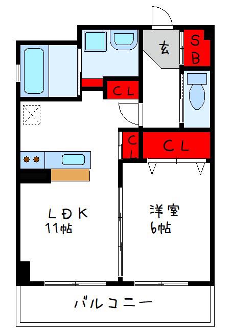 SKORD(1LDK/3階)の間取り写真