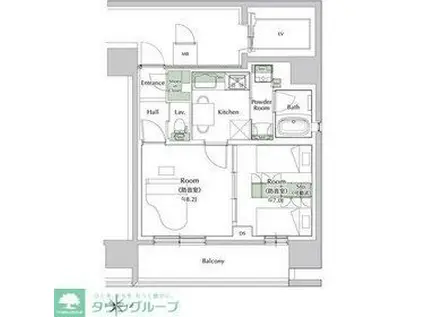 プレイ新丸子(1LDK/3階)の間取り写真