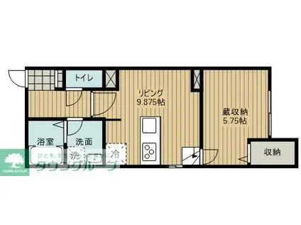 WILLOWS神明(1LDK/1階)の間取り写真