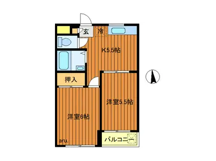 大高マンション(2K/1階)の間取り写真