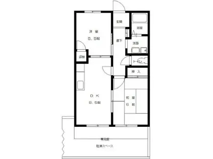 オオギハウス(2DK/1階)の間取り写真