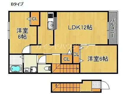 フォルシュM A・B棟(2LDK/2階)の間取り写真