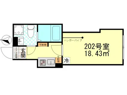 オーガスタコート堀切菖蒲園(1K/2階)の間取り写真