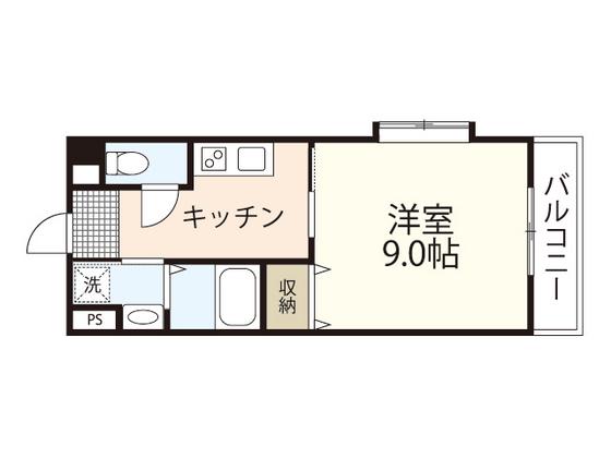 TYTハピネス(1K/5階)の間取り写真