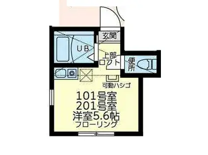 ユナイト上星川レッドパプリカ(ワンルーム/2階)の間取り写真
