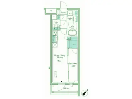プライムブリス品川旗の台(1LDK/3階)の間取り写真