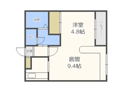 ホークメゾン札幌2号館(1LDK/2階)の間取り写真