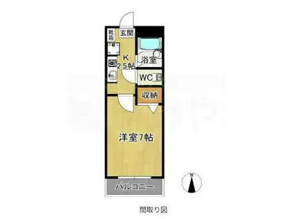 メイプルハウス(1K/2階)の間取り写真