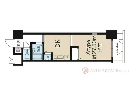 ノルデンハイム東三国(1DK/4階)の間取り写真