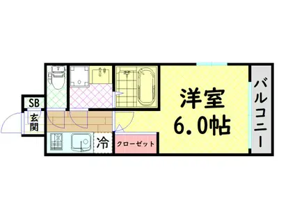 エスリード大阪ドームシティ(1K/2階)の間取り写真