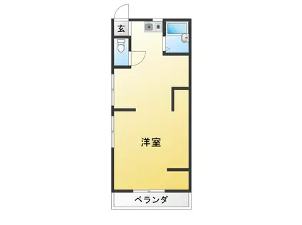 白百合荘(ワンルーム/2階)の間取り写真