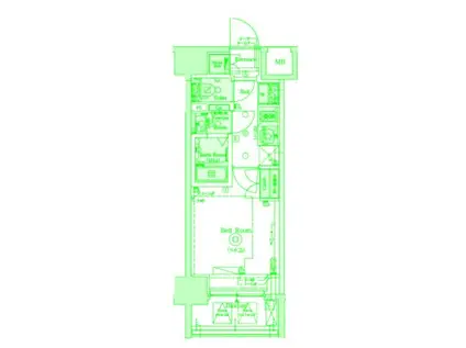 GENOVIA阪東橋ⅡSKYGARDEN(1K/5階)の間取り写真