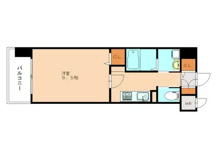 LEGEND筒井(1K/3階)の間取り写真