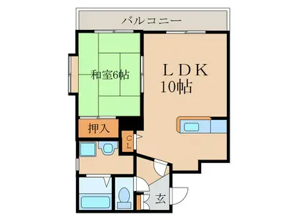 エンタープライスマンション(1LDK/3階)の間取り写真