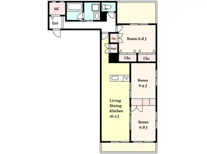 世田谷1丁目メゾン(3LDK/2階)の間取り写真