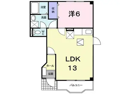 リバーランド瀬戸 A(1LDK/1階)の間取り写真