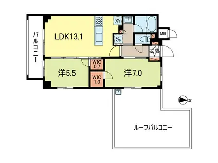 スプリングスクエア永福(2LDK/3階)の間取り写真
