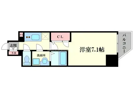 ララプレイス大阪福島ミラ(1K/10階)の間取り写真