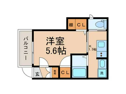 LOUTUS HARUECHO(1K/1階)の間取り写真