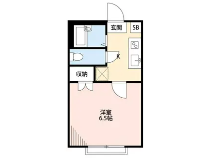 ロンベルク妙典(1K/1階)の間取り写真