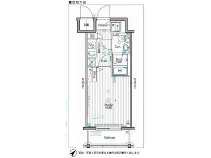 ガーラ・グランディ川崎(1K/9階)の間取り写真