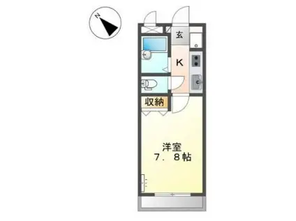 フェニックス(1K/2階)の間取り写真