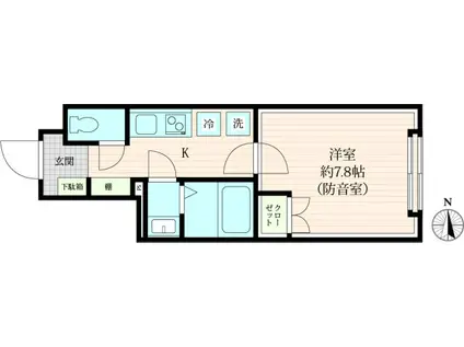 VORT上北沢レジデンス(1K/1階)の間取り写真