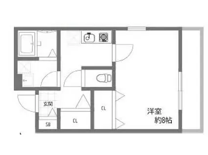 クレール上祇園(1K/1階)の間取り写真