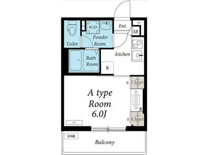リブリリベルタス(1K/1階)の間取り写真