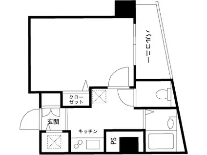 スカイコート池袋第7(1K/7階)の間取り写真