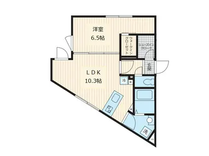 FULLEA椎名町(1LDK/2階)の間取り写真