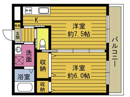 プランタン野口(1DK/8階)の間取り写真
