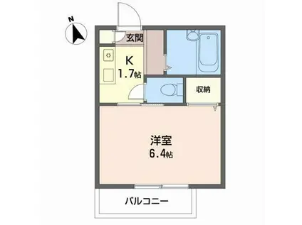 ロフティ小林(1K/1階)の間取り写真