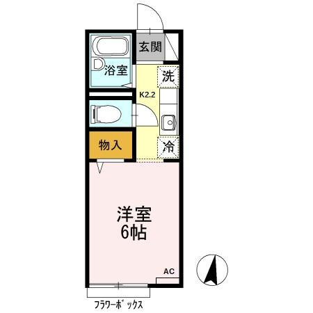 メゾンシーナ(1K/1階)の間取り写真