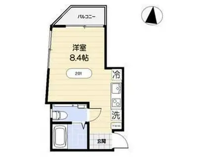 グランベル千住(ワンルーム/2階)の間取り写真