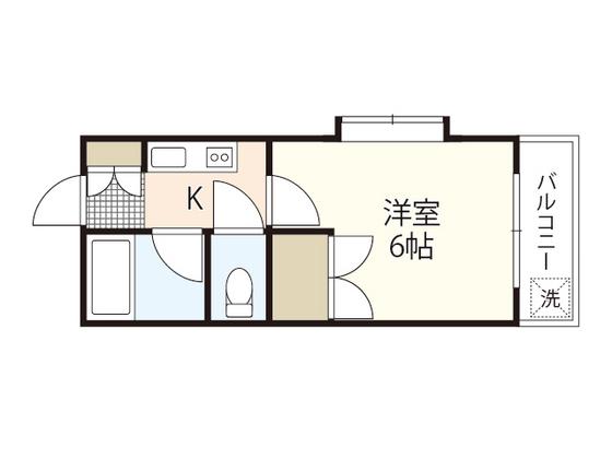 アルヴェール庚午(1K/3階)の間取り写真