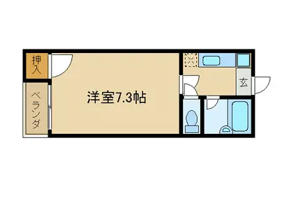 リュミエル西村(1K/2階)の間取り写真